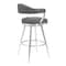 Armen Living Amador 30" Bar Height Barstool in Brushed Stainless Steel and Vintage Gray Faux Leather 721535747054 - alternate 2